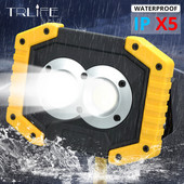 100 W LED darba gaismas lampa, pārnēsājams prožektors, uzlādējams prožektors Latern lukturis ar 18650 /AA akumulators medībām kempingā