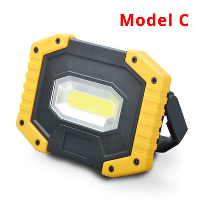 100 W LED darba gaismas lampa, pārnēsājams prožektors, uzlādējams prožektors Latern lukturis ar 18650 /AA akumulators medībām kempingā