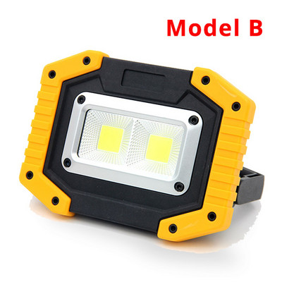 100 W LED darba gaismas lampa, pārnēsājams prožektors, uzlādējams prožektors Latern lukturis ar 18650 /AA akumulators medībām kempingā