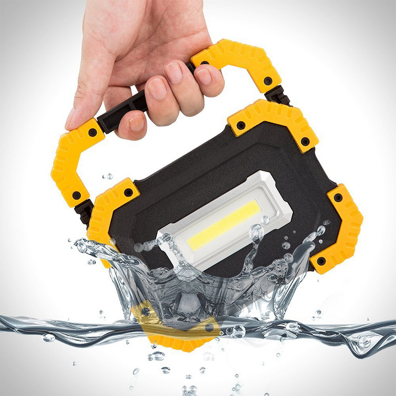 100 W LED darba gaismas lampa, pārnēsājams prožektors, uzlādējams prožektors Latern lukturis ar 18650 /AA akumulators medībām kempingā