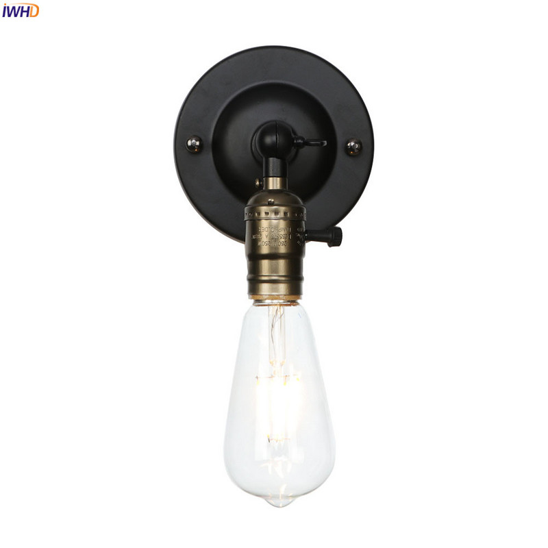 IWHD 4W Edison Aplice de perete retro pentru casă Iluminat de interior Loft Industrial LED întrerupător de lumină de perete Wandlampen Aplique Luz Pared