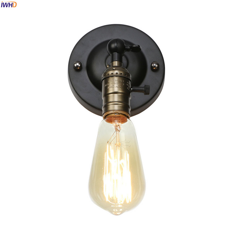 IWHD 4W Edison Aplice de perete retro pentru casă Iluminat de interior Loft Industrial LED întrerupător de lumină de perete Wandlampen Aplique Luz Pared