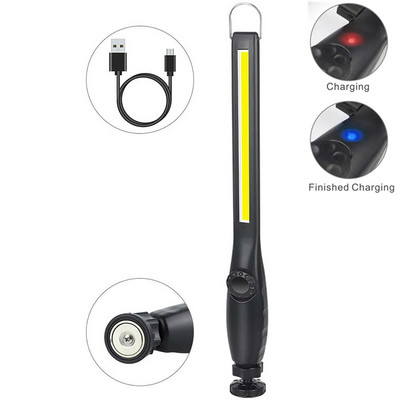 Φωτισμός εργασίας LED USB Επαναφορτιζόμενος Φωτισμός εργασίας COB Φορητός Μαγνητικός Ασύρματο Φως Επιθεώρησης για Φακός εργασίας Επισκευής αυτοκινήτου