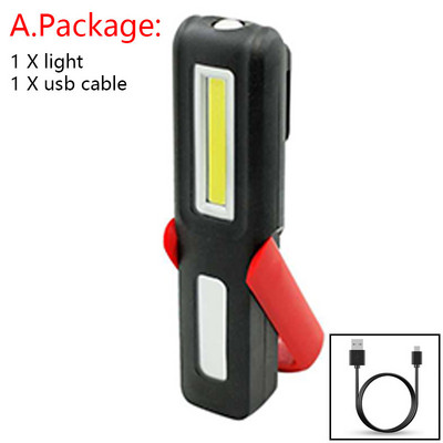 USB uzlādējams COB LED zibspuldzes darba gaismas statīvs kabatas magnēta āķis iebūvēts akumulators strāvas displejs remonta darba lampas laterna