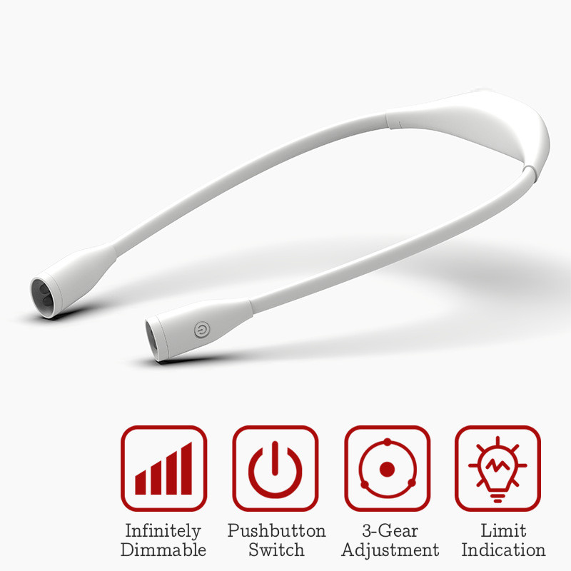 FLDJL pārnēsājama uzlādējama LED lampa darba LED apgaismojuma lasīšanai āra atmiņas šļūtene kempinga apgaismojuma kakla apkakle