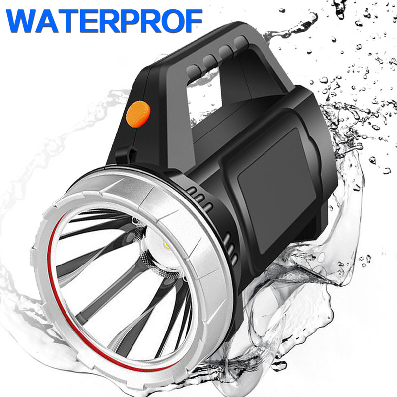 300 W Galingas prožektorius Stiprūs žibintai tolimojo nuotolio prožektorius rankinis žibintas stovyklavimo žibinto žibintuvėlis, įmontuotas akumuliatoriaus peties dirželis