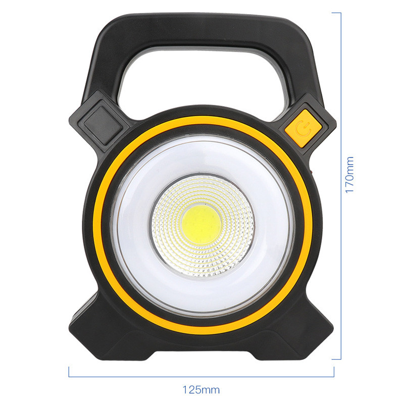 Încărcare solară Baterie încorporată Lumină de lucru portabilă LED de inundație Lampă reîncărcabilă pentru grădină în aer liber Lampă cu bec de camping Lanternă