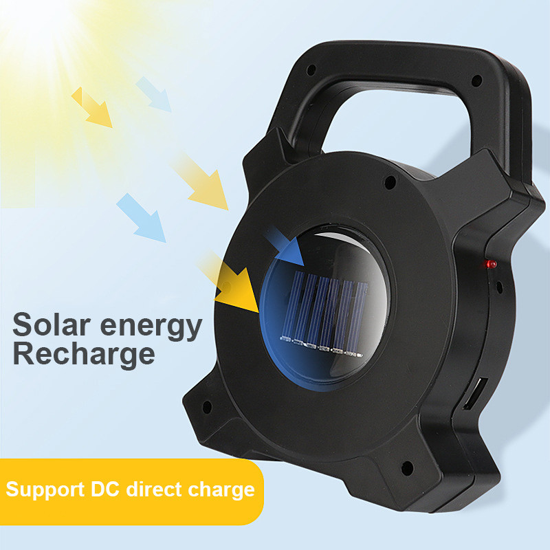 Încărcare solară Baterie încorporată Lumină de lucru portabilă LED de inundație Lampă reîncărcabilă pentru grădină în aer liber Lampă cu bec de camping Lanternă