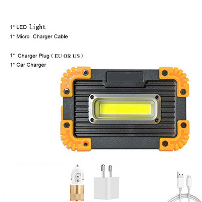 Výkonné nabíjateľné USB svietidlo s LED pracovným svetlom, prenosné COB svetlo, vonkajšie, poľovnícke, kempingové, lampášové, stanové, svetlo, použitie 18650