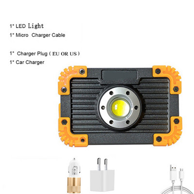 Výkonné nabíjateľné USB svietidlo s LED pracovným svetlom, prenosné COB svetlo, vonkajšie, poľovnícke, kempingové, lampášové, stanové, svetlo, použitie 18650