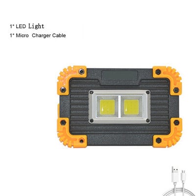 Výkonné nabíjateľné USB svietidlo s LED pracovným svetlom, prenosné COB svetlo, vonkajšie, poľovnícke, kempingové, lampášové, stanové, svetlo, použitie 18650