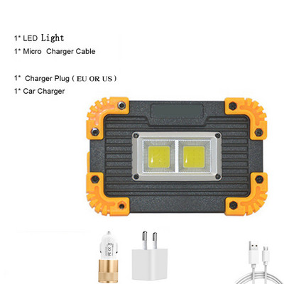 Výkonné nabíjateľné USB svietidlo s LED pracovným svetlom, prenosné COB svetlo, vonkajšie, poľovnícke, kempingové, lampášové, stanové, svetlo, použitie 18650