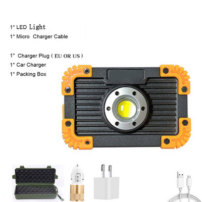 Výkonné nabíjateľné USB svietidlo s LED pracovným svetlom, prenosné COB svetlo, vonkajšie, poľovnícke, kempingové, lampášové, stanové, svetlo, použitie 18650