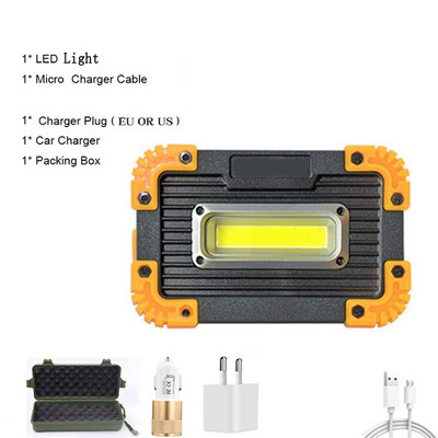 Výkonné nabíjateľné USB svietidlo s LED pracovným svetlom, prenosné COB svetlo, vonkajšie, poľovnícke, kempingové, lampášové, stanové, svetlo, použitie 18650