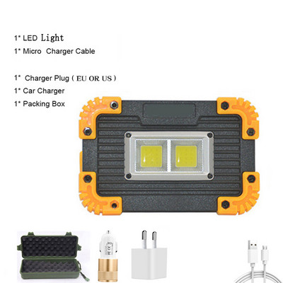 Výkonné nabíjateľné USB svietidlo s LED pracovným svetlom, prenosné COB svetlo, vonkajšie, poľovnícke, kempingové, lampášové, stanové, svetlo, použitie 18650