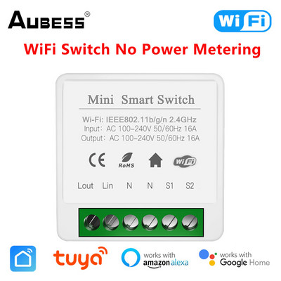 Έξυπνος διακόπτης WiFi Tuya με Διακόπτη Power Monitor Διακόπτης χρονοδιακόπτης 2-way Control Module Smart Switch Alexa Google Home Voice Control