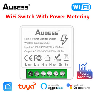 Έξυπνος διακόπτης WiFi Tuya με Διακόπτη Power Monitor Διακόπτης χρονοδιακόπτης 2-way Control Module Smart Switch Alexa Google Home Voice Control