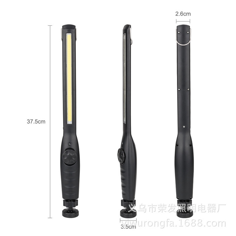 Proiector portabil COB LED Lumină de lucru Mecanic Lanternă de inspecție Lanternă Reîncărcabilă prin USB Lampă de exterior Culoare neagră