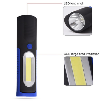 Преносимо USB акумулаторно COB нощно осветление Фенерче LED фенерче Фенер Работно осветление Лампа за къмпинг с вградена батерия с магнит
