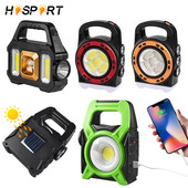 Lanternă solară cu LED pentru camping cu lumini de lucru COB, reîncărcabilă prin USB, lanternă portabilă, Power Bank, Lanterne cu energie solară