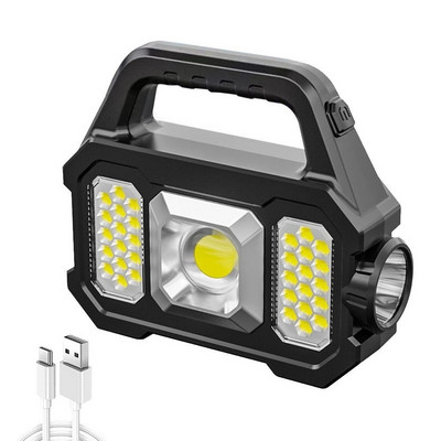 Lanternă solară cu LED pentru camping cu lumini de lucru COB, reîncărcabilă prin USB, lanternă portabilă, Power Bank, Lanterne cu energie solară