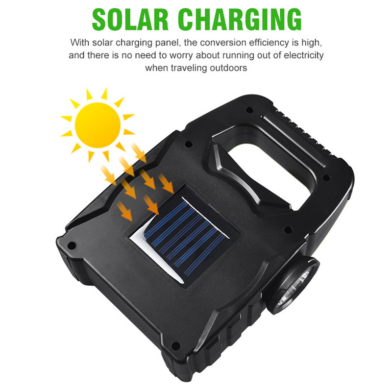 Lanternă solară cu LED pentru camping cu lumini de lucru COB, reîncărcabilă prin USB, lanternă portabilă, Power Bank, Lanterne cu energie solară