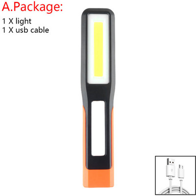 Pārnēsājams LED zibspuldzes USB uzlādējams darba gaisma kempinga darba pārbaudes gaismas lukturis rokas āķa lukturītis magnētiskā laterna