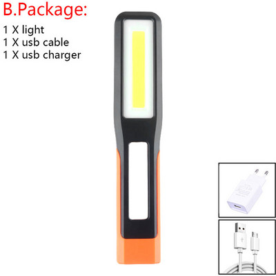 Pārnēsājams LED zibspuldzes USB uzlādējams darba gaisma kempinga darba pārbaudes gaismas lukturis rokas āķa lukturītis magnētiskā laterna