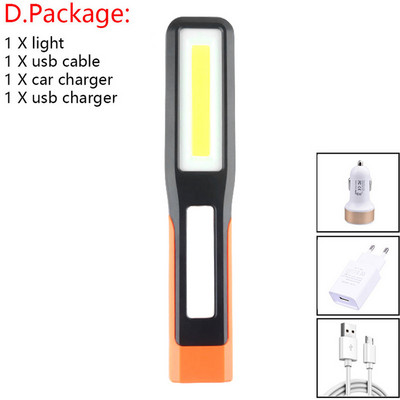 Pārnēsājams LED zibspuldzes USB uzlādējams darba gaisma kempinga darba pārbaudes gaismas lukturis rokas āķa lukturītis magnētiskā laterna