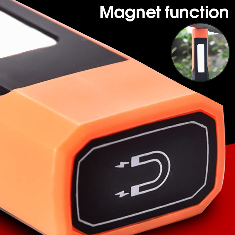 Pārnēsājams LED zibspuldzes USB uzlādējams darba gaisma kempinga darba pārbaudes gaismas lukturis rokas āķa lukturītis magnētiskā laterna