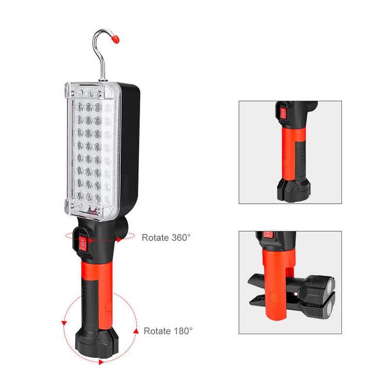 Proiector portabil de mână, bază magnetică, lumini de lucru cu LED pentru atelier, reparații auto, camping, drumeții, rucsac