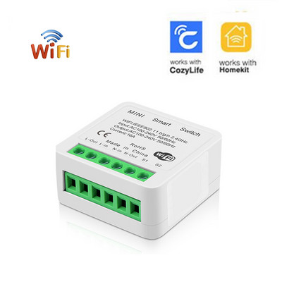 Zigbee WIFI Mini Smart Switch DIY 16A διακόπτης ελέγχου 2 δρόμων μέσω Alexa Alice Google Home Tuya Smart Life Ewelink Cozylife Homekit