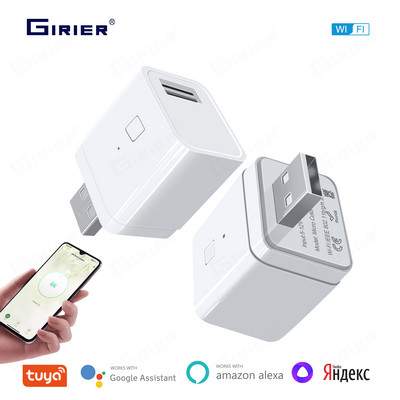 GIRIER Tuya Smart Micro USB Adaptor Comutator 5V WiFi Mini USB adaptor de alimentare funcționează cu Alexa Hey Go ogle Alice pentru Smart Home