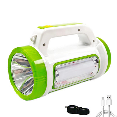 Lampă de căutare LED reîncărcabilă solară + USB Cârlig pentru lanternă portabilă Cort de camping Lumină de inundație în aer liber rezistentă la apă Power Bank Spotligh