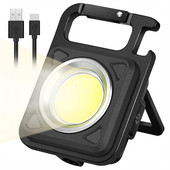 4 ks mini LED svietidlo na kľúčenku Jakiramy, pracovné svetlo, nabíjateľné oslnivé COB svietidlo na kľúčenku, prenosné vonkajšie kempingové svetlo