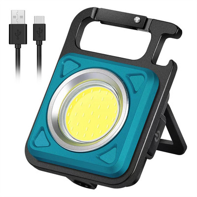 4 ks mini LED svietidlo na kľúčenku Jakiramy, pracovné svetlo, nabíjateľné oslnivé COB svietidlo na kľúčenku, prenosné vonkajšie kempingové svetlo