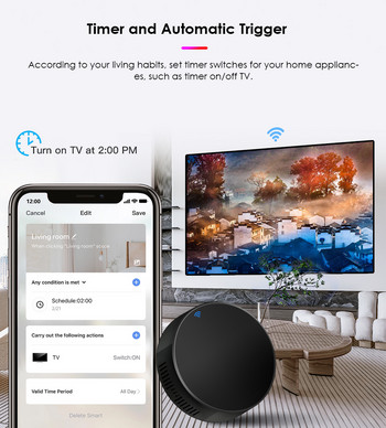 Τηλεχειριστήριο υπερύθρων Tuya Wifi Smart Life Alexa Google Home Control Σενάριο Αυτοματοποίησης Τηλεχειριστήριο υπερύθρων για τηλεόραση DVD AUD