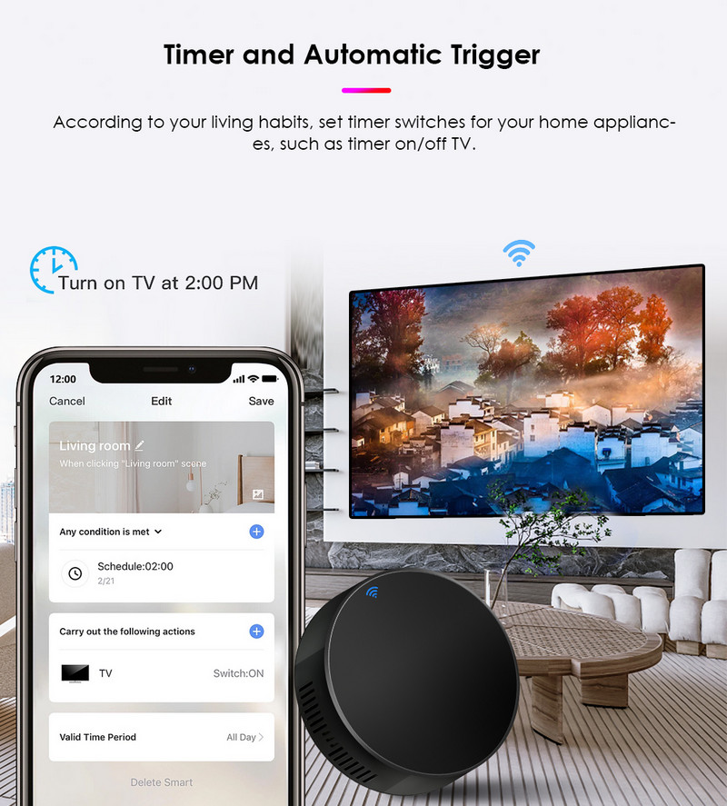 Tuya Wifi infračervené diaľkové ovládanie Smart Life Alexa Google Home Control Scenár Automatizácia IR diaľkové ovládanie pre TV DVD AUD