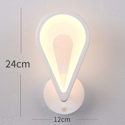Lămpi de perete moderne din acril cu LED cu comutator Dormitor Home Decor Baie Iluminat de interior Corp de iluminat de perete Scări Artă de perete Lumină
