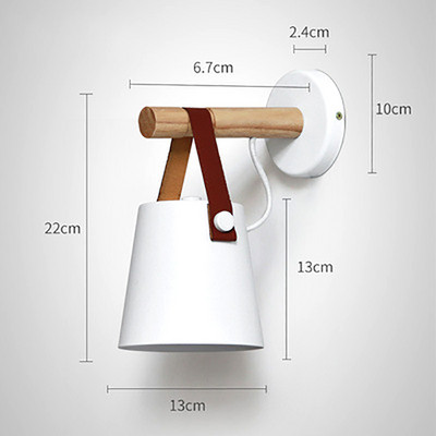 Lampă de perete cu LED din piele nordică din lemn masiv, pentru interior, dormitor, noptieră, sufragerie, iluminat de studiu, aplic pentru coridorul restaurantului