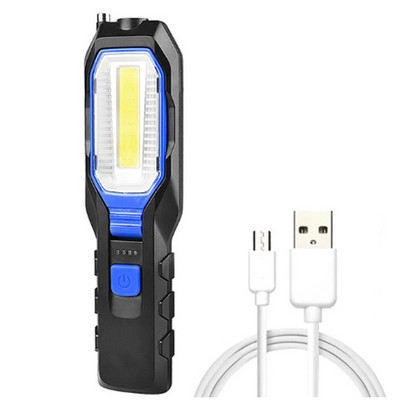 Többfunkciós COB LED zseblámpa, újratölthető USB munkalámpa, rugalmas mágneses lámpa vészvilágítási zseblámpa