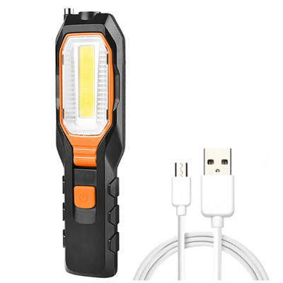 Többfunkciós COB LED zseblámpa, újratölthető USB munkalámpa, rugalmas mágneses lámpa vészvilágítási zseblámpa