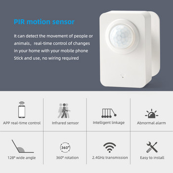 Tuya WiFi PIR Сензор за движение Интелигентен дом Инфрачервен пасивен детектор Сигурност Сензор за аларма против взлом Дистанционно управление Smart Life Home