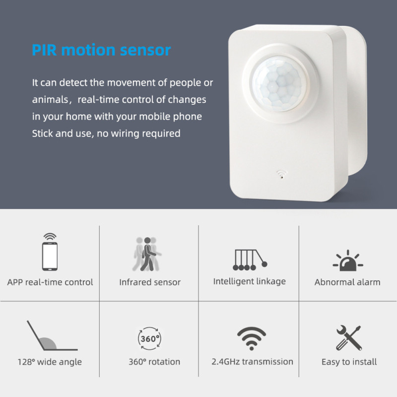 Tuya WiFi PIR Senzor de mișcare Smart Home Detector pasiv cu infraroșu Senzor de alarmă antiefracție de securitate Telecomandă Smart Life Home