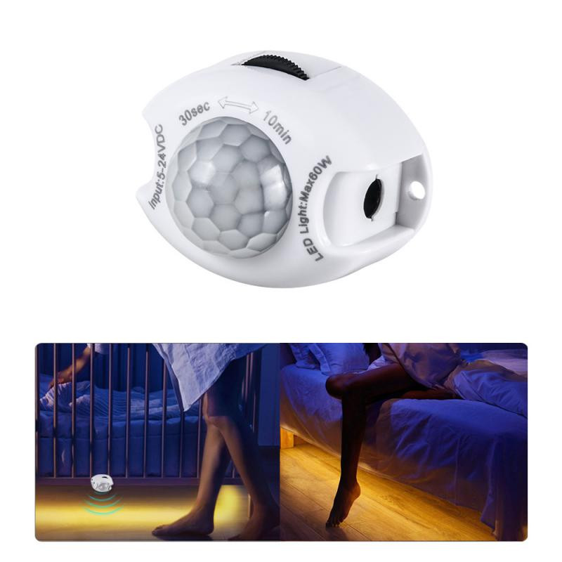 CoRui PIR Senzor de mișcare Comutator de lumină Controler de lumină pentru bandă LED Temporizator lampă Senzor de mișcare automat Detector de mișcare Casă inteligentă
