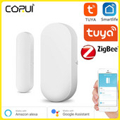 CoRui Tuya Zigbee Senzor ușă fereastră Detector inteligent de ușă de garaj Telecomandă Smart Home Security Smart Life Alexa Google Home