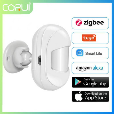 CORUI Tuya Zigbee Mișcare inteligentă Senzor de mișcare PIR Senzor pentru corp uman Viață inteligentă Corp inteligent pentru casă inteligentă Gadgets Alexa Google Home