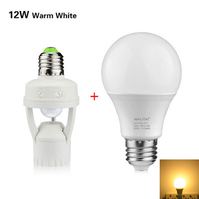 LED-lambihoidik Nutikas PIR-infrapuna-liikumisanduri lüliti E27 EU/UK standardne valgustipesa kodukoridori treppide majapidamisruumi jaoks