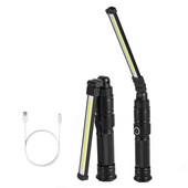 Lampă de lucru reîncărcabilă prin USB Lanternă LED ultraluminoasă cu bază magnetică 5 moduri de iluminare Lampă de lucru pliabilă pentru reparații auto