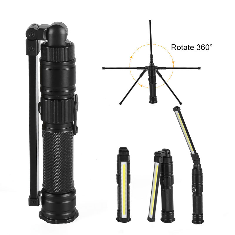 Lampă de lucru reîncărcabilă prin USB Lanternă LED ultraluminoasă cu bază magnetică 5 moduri de iluminare Lampă de lucru pliabilă pentru reparații auto